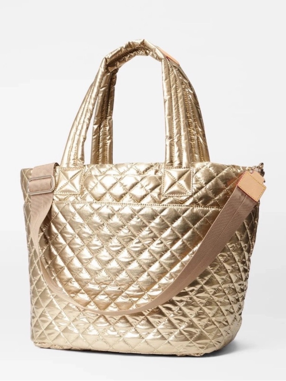 MZ Wallace Quilted Metallic Gold Hobo Tote - Picture 5 of 5
